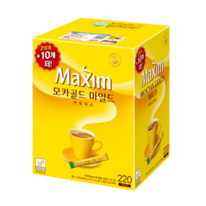 맥심 모카골드 210스틱 +10T, 1박스, 12g, 220개입