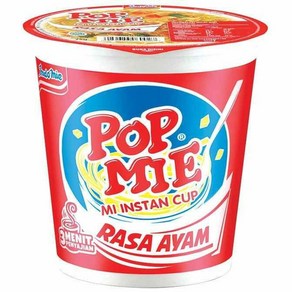 Pop Mie Rasa Ayam 인스턴트 누들 컵 치킨 맛 75그램 (2피스), 1개