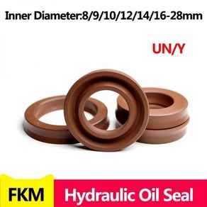 고무 실리콘 오링 O 링 패킹 바킹 개스킷 가스켓 FKM UN Y형 방사형 샤프트 유압 씰 IDxODxTHK ID 8-28mm 불소 피스톤 로드 싱글 립 U자형 컵, [13] 10x18x6(2pcs), 2개