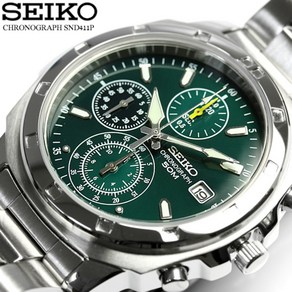 세이코 SEIKO 크로노그래프 메탈 남성 손목시계 그린 SND411