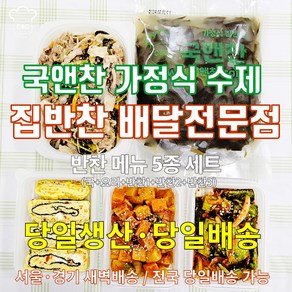 가정식 수제 집밥찬 5종 반찬세트 당일조리 배송 시간절약 엄마손맛 식사한끼 장마철 어르신도 집에서 편하게 직접 반찬주문