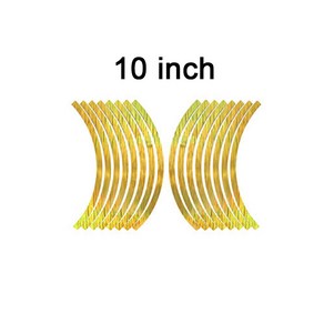 오토바이 와이어 드로잉 스타일링 휠 림 반사 스티커 모토 더트 바이크 오토바이 타이어 림 테이프 스트립 데칼 10 인치 18 인치 16, 10inch Gold, 1개