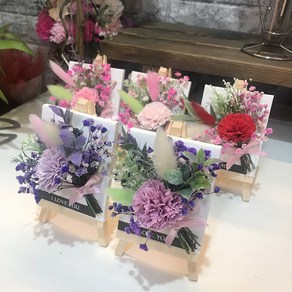 미니카네이션 캔버스 이젤 액자, 선택05 핑크라벤다카네이션, 1개