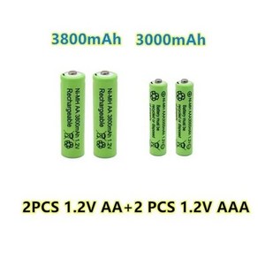 충전식 배터리 1 2V AA 3800mAh NI MH AAA 3000mAh, 06 분홍색