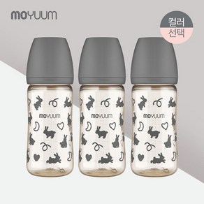 [모윰] PPSU 노꼭지 올인원 젖병 270ml 트리플팩 래빗 에디션, 블랙, 1개