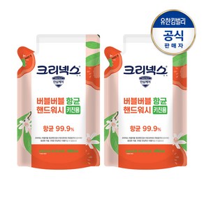 크리넥스 버블버블 항균 키친 핸드워시 레드루바브향 450ml(리필), 450ml, 2개