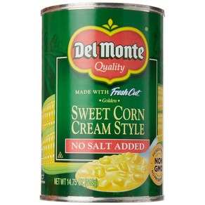 Del Monte Ceam Style Sweet Con No Salt Added 14.75 oz 델 몬테 크림 스타일 스위트콘 무염 14.75온스, 418g, 1개