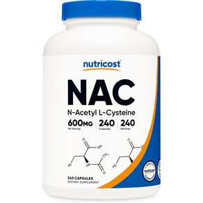 뉴트리코스트 만성 진해거담 NAC 이뮨 면역 강화 600mg 240캡슐 대용량 빠른배송, 1개, 240정