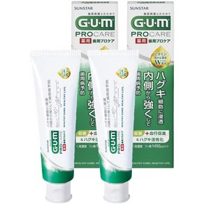 [일본 검치약 일본직구] GUM (껌)의약외품치주 프로케어 치주질환 예방 잇몸케어 약용 치약 덴탈 페이스트 레귤러 타입 메디컬 민트 타입 <CPC 함유 살균 고농도 불소 배합 1450ppm 충치예방 구취예방 치약> 90g×2개, 2개, 90g