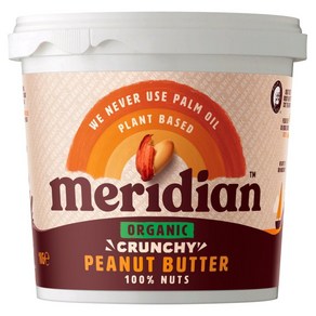 [영국발송] 1kg 메리디안 머리디안 오가닉 크런키 피넛버터 땅콩잼 땅콩버터 Meridian Organic Crunchy Peanut Butter 1kg