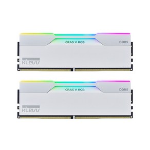 ESSENCORE KLEVV DDR5 32GB PC5-60800 CL36 CRAS V RGB 화이트 패키지 메모리 (16Gx2) 서린씨앤아이, 1개, 선택하세요, 2개