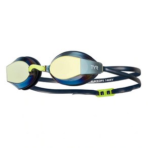 TYR Blackops 140 Racing 미러 스윔 고글 Adult Fit 골드/네이비, Gold/Navy, 1개