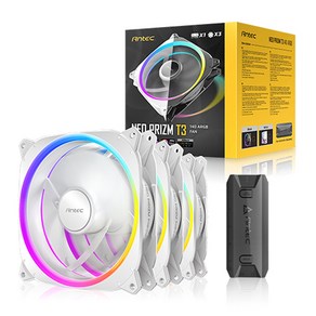 안텍 Neo PRIZM T3 140 PWM ARGB 시스템쿨러 화이트 (3PACK Contolle), 1개