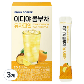 이디야 콤부차 유자파인, 6g, 20개입, 3개