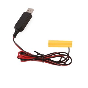 Univesal LR6 AA 배터리 제거기 1pc 1.5V AA 배터리 LED 조명 전자식 장난감 USB 5V ~ 1.5V 전원을위한 배터리 교체, 2m, 1개