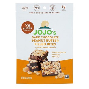 JOJO's 다크 초콜릿 피넛버터 필드 바이츠 Jojo's Chocolate Peanut Butte Filled Chocolate, 6개, 102g