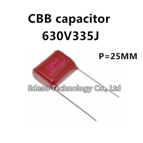 CBB 캐패시터 CBB21 CBB22 630V 335J 3 3UF 3300NF 630V335J 335J630V 335 5 피치 25mm P 25 로트당, 1개