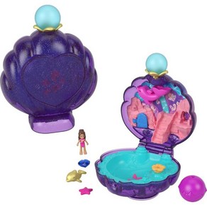 Polly Pocket 폴리포켓 라군 쉘 스파클코브 어드벤처 물놀이 테마 비치, 1개