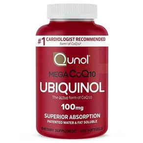 Qunol Mega Ubiquinol 100mg CoQ10 우수한 흡수 특허받은 수용성, 1개, 100정