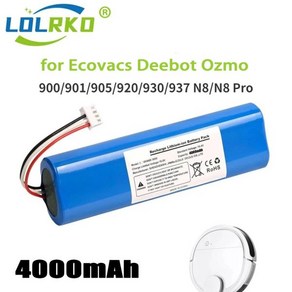 로봇 진공 청소기용 교체 배터리 Ecovacs Deebot Ozmo 90090905920930937N8N8 Po 리튬 이온 4.4V 2800mAh, 05 4000mAh, 05 4000mAh