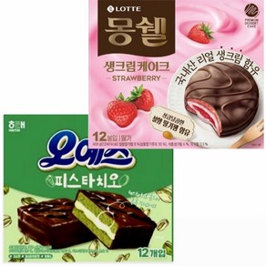 롯데 해태 오예스 피스타치오 +몽쉘 생크림케이크 딸기, 360g, 1개