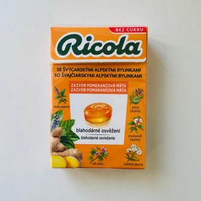 리콜라 허브캔디 무설탕 Ricola 진저 오렌지 40g, 1개