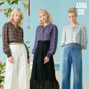 [안나수이] ANNA SUI 오리지널 패턴 실크 블랜딩 블라우스