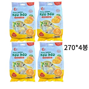 원조 베트남 케오데오 까먹는젤리 진짜망고젤리 KEO DEO 베트남 망고 퍼지 젤리, 4개, 270g