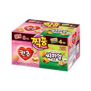 롯데제과 칸쵸 + 씨리얼 짝꿍팩 세트, 칸쵸 54g x 8p + 씨리얼 42g x 4p, 1세트