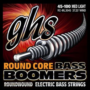 GHS Stings GHS Round Coe Bass Boomes 4-Sting GHS 현 GHS 라운드 코어 베이스 부머 4현 세트 미디엄 라이트 게이지(37.25, Medium Light Gauge (37.25