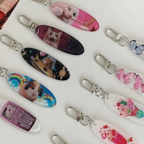 퓨어린 [ 37종 / 키치한 ]귀여운 아크릴 고양이 수달 우정 커플 생일 선물 키링 키홀더 자동차 가방 에어팟 휴대폰줄 열쇠고리, 1개, cat 키링 - Hi