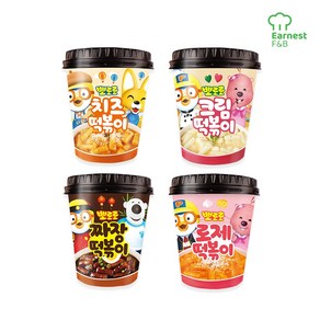 뽀로로 컵 떡볶이 4종 세트 치즈 크림 짜장 로제, 1개, 115g