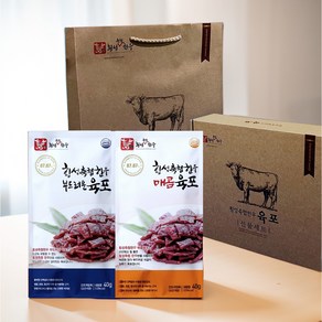 횡성축협한우 육포 선물세트 (40g x 10개) 부드러운 육포 5개 + 매콤 육포 5개, 부드러운 육포 + 매콤 육포, 1세트, 400g