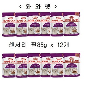 와와펫 로얄캐닌 고양이 사료 파우치 센서리 필 파우치 그레이비, 12개, 85g, 닭+돼지