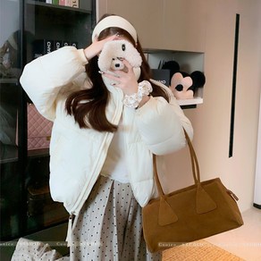 쪼예 데일리 솔리드 포근 스트링 집업 패딩 (S/M/L)