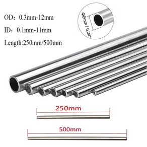 304 심리스 부식 방지 스테인리스 스틸 모세관 튜브 OD 0.3-18mm ID 0.1-16mm 길이 250mm 500mm 1 개 3 5 10, [03] NJ OD1.5 x ID1.1mm 10pc, [01] 250mm, 1개