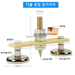 강력한 용접기 접지 자석 어스 클램프 2type, 더블 용접 접지자석, 1개