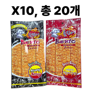 [해피라붐] 벤또 핫징어 12g 10개 벤또 불징어 12g 10개, 1세트, 240g, 매운맛