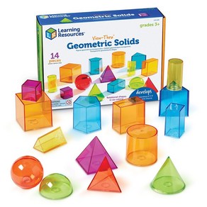 [러닝리소스] 투명 입체도형 모형 세트 Leaning Resouces View-Thu Geometic Solids (Set of 14), 1세트