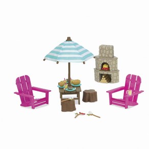 Li’l Woodzeez – Toy Patio – Doll Funitue – Playhouse Accessoies – Playset fo Kids – 3 Yeas +, Multicolo