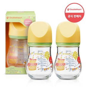 더블하트 모유실감 마이프레셔스 유리젖병 파티 160ml(젖꼭지미포함)