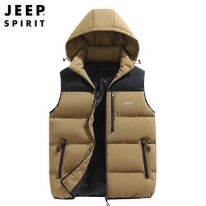 JEEP SPIRIT 지프 스피릿 겨울 캐주얼 후드 탈부착 패딩조끼 2981+양말