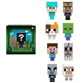 986J-HDV64 마인크래프트(MINECRAFT) 모브헤드 미니 피겨 블라인드 팩 총16종, 1개