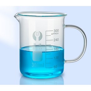 손잡이 유리 글라스 비커 측량컵 500ml (1개), 1개