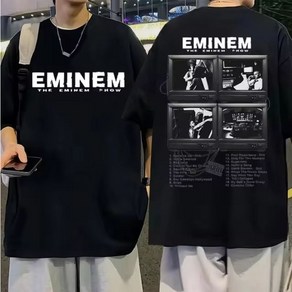 남성용 에미넴 월드투어 앨범 반팔티 (애미넴 Eminem 힙합 티셔츠)