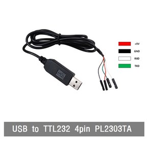 W076 USB to TTL232 4pin (Chip Set : PL2303TA) 아두이노 USB 변환 모듈, 1개