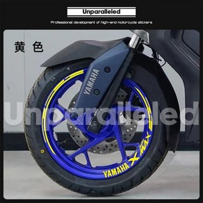 야마하 YAMAHA XMAX 300 엑스맥스 휠스티커 wheel line 데칼, 노란색 차량전후륜, 1개