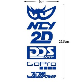 데칼 바이크 오토바이 펜더 스티커 반사 베릭 고프로 NCY 사이드 헬멧 장식, [06] 파란, 1개