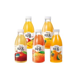 빙그레 따옴주스 730ml 사과1+오렌지1+천혜향1+자몽1+애플망고/5가지맛/무배, 5개