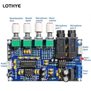 PT2399 마이크 증폭기 보드 가라오케 잔향 OK 디지털 앰프 모듈 듀얼 AC12V 전자 DIY PCB